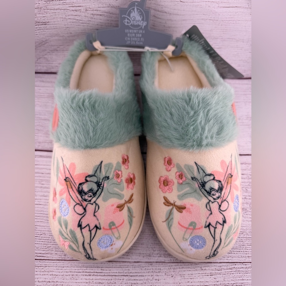 Tinkerbell Cream and Green Fairy Slippers